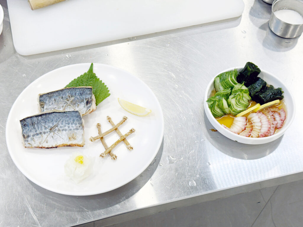 일식조리기능사 삼치소금구이와 문어초회 완성작