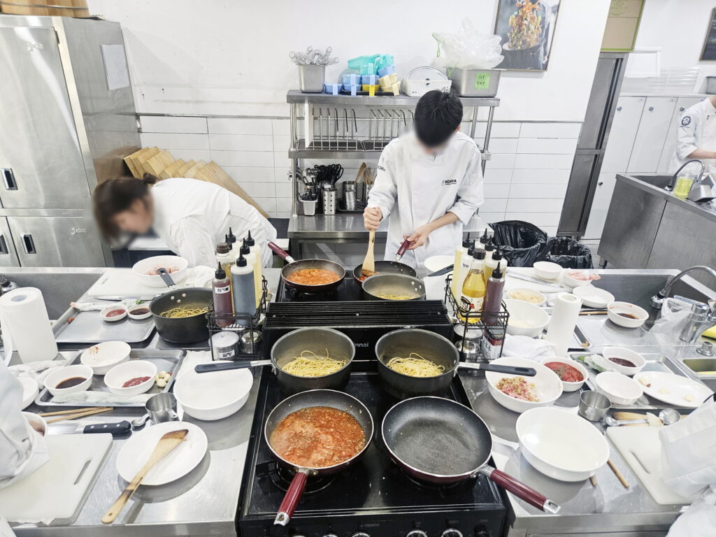 요리입시학원 영쉐프 파스타 실습 전경